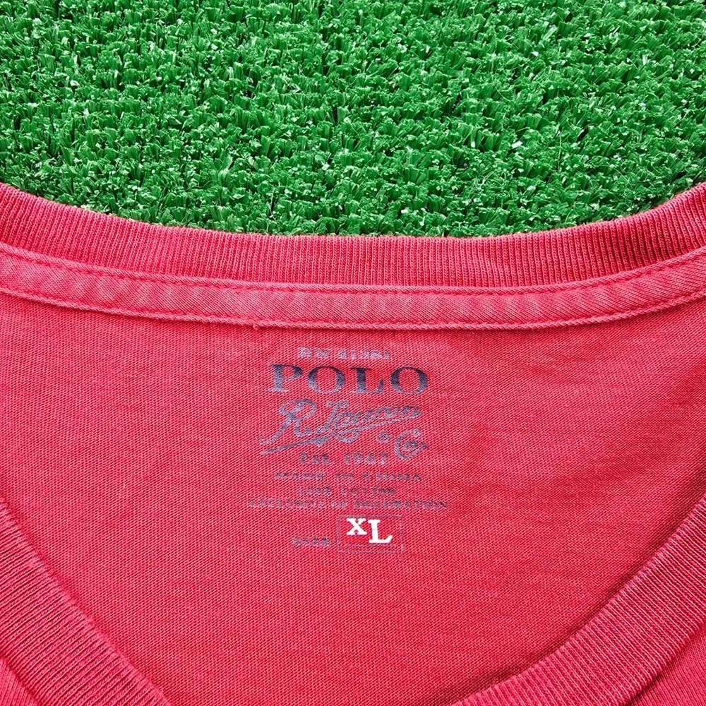 Polo Ralph Lauren Shirt Mens XL Red Long‎ Sleeve Pony Logo Pocket Tee Casual